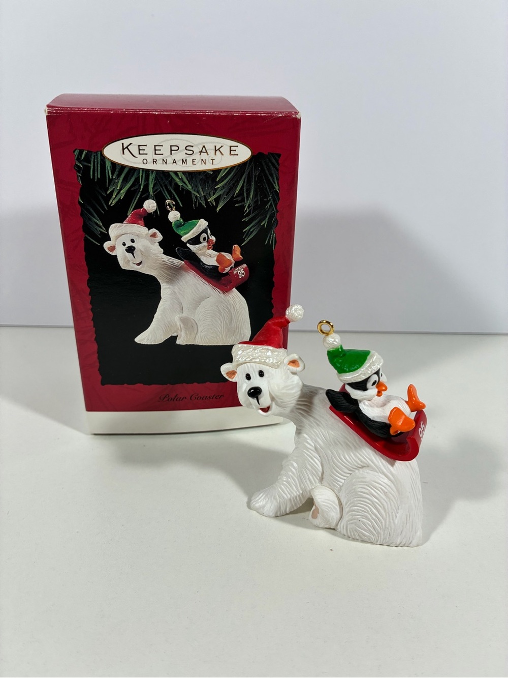 Vintage 1995 Hallmark Keepsake Christmas Ornament Polar Coaster Handcrafted EUC
